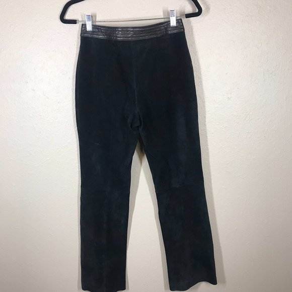 Wilsons Leather x Venus Williams Black 100% Genuine Leather Y2K Straight Pants - Picture 4 of 14